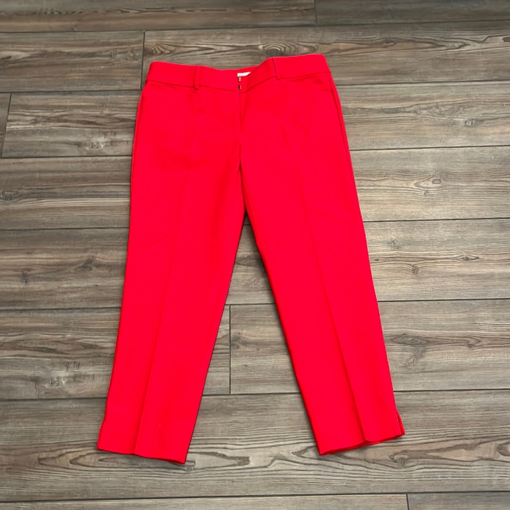 LOFT Bright Red Cropped Dress Pants